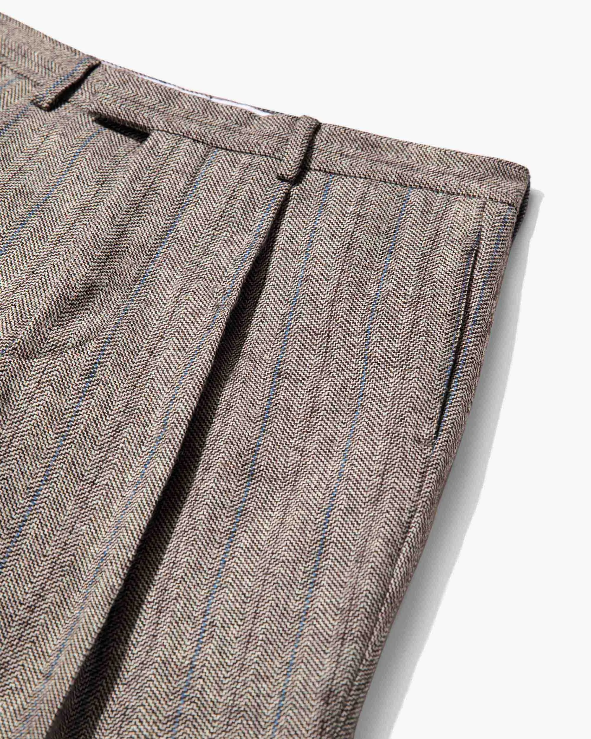 Herringbone Single-Pleat Suit Pant sold by Noah NYC product image thumbnail 3
