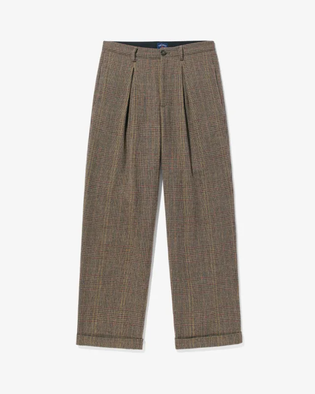 Glen Plaid Inverted Pleat Pant sold by Noah NYC