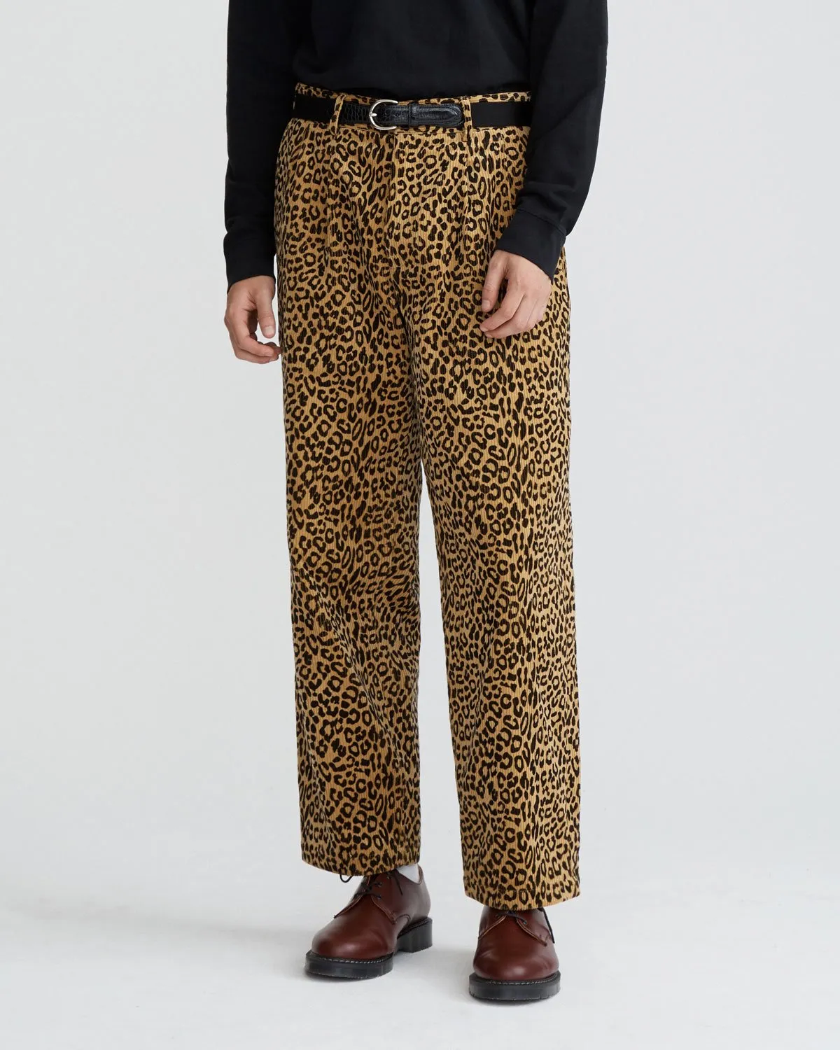 Leopard Double-Pleat Corduroy Trousers sold by Noah NYC product image thumbnail 3