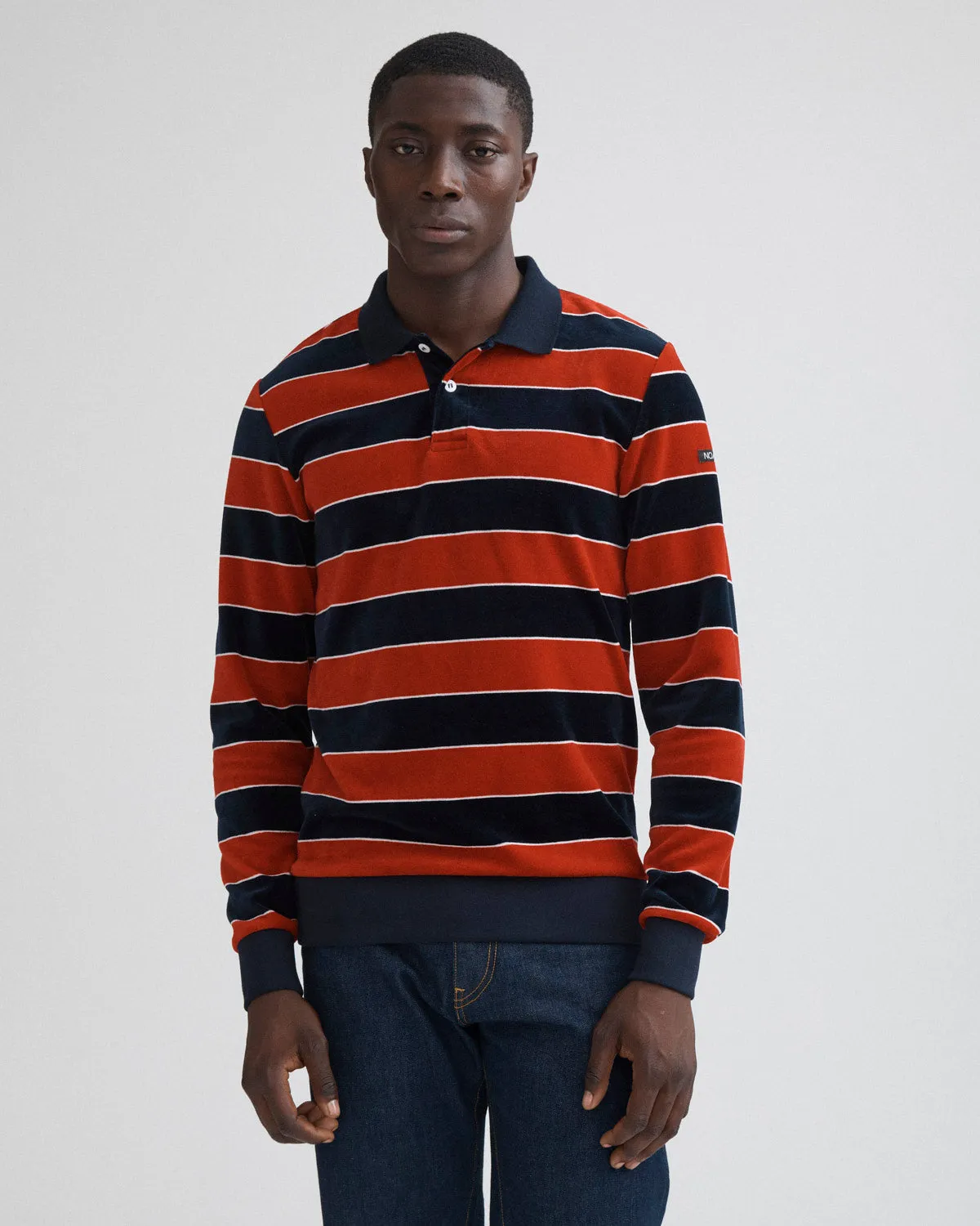 Velour Stripe Polo Pullover sold by Noah NYC product image thumbnail 4