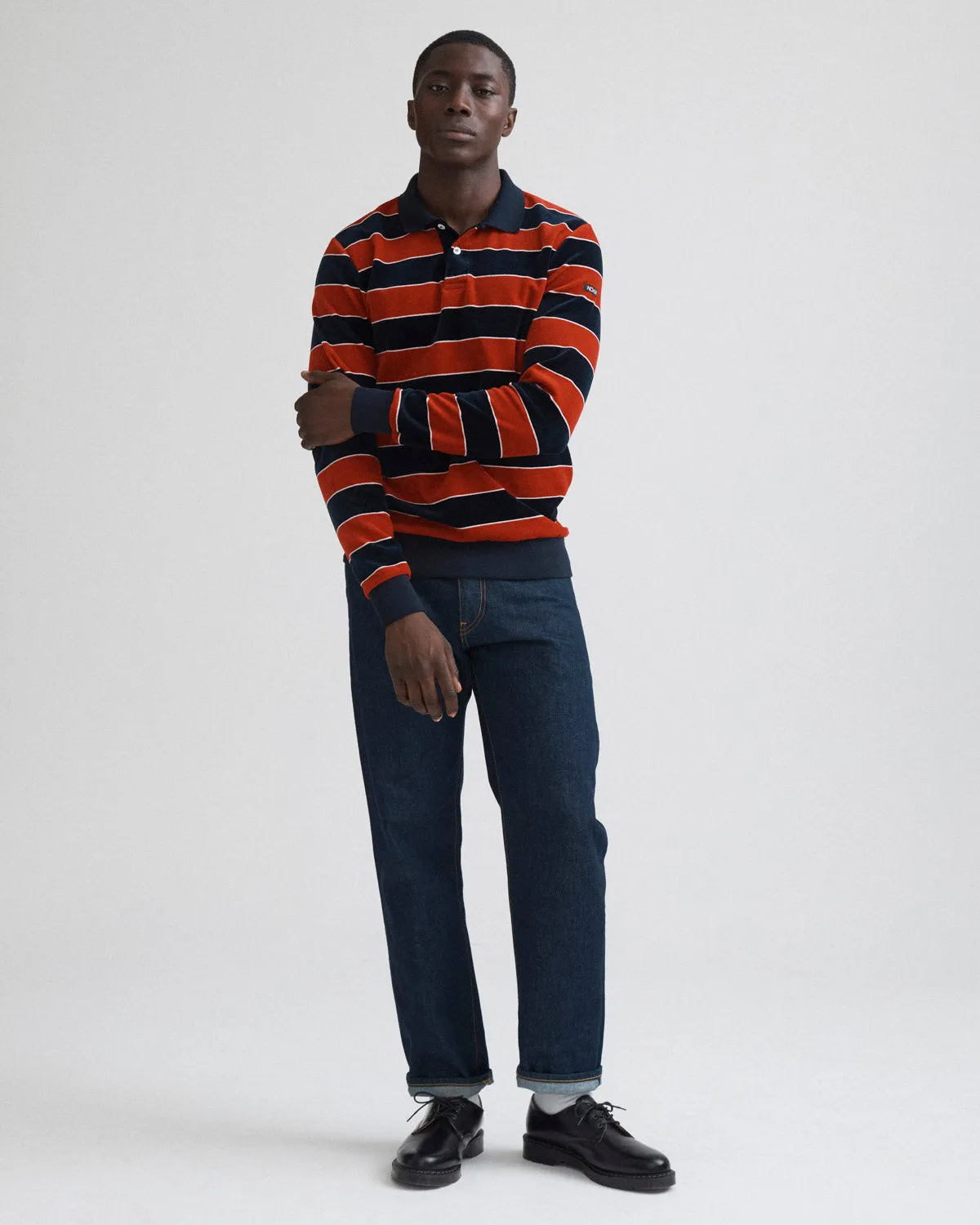 Velour Stripe Polo Pullover sold by Noah NYC product image thumbnail 5