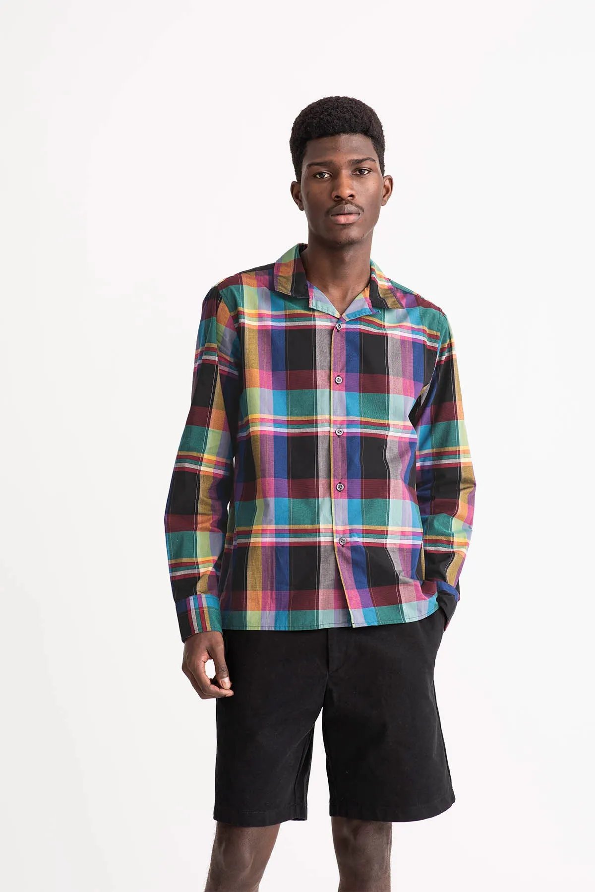 Black Madras Plaid Shirt sold by Noah NYC product image thumbnail 5
