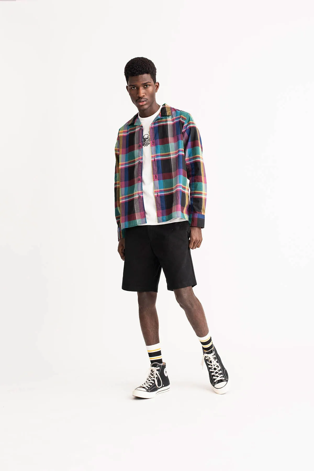 Black Madras Plaid Shirt sold by Noah NYC product image thumbnail 3