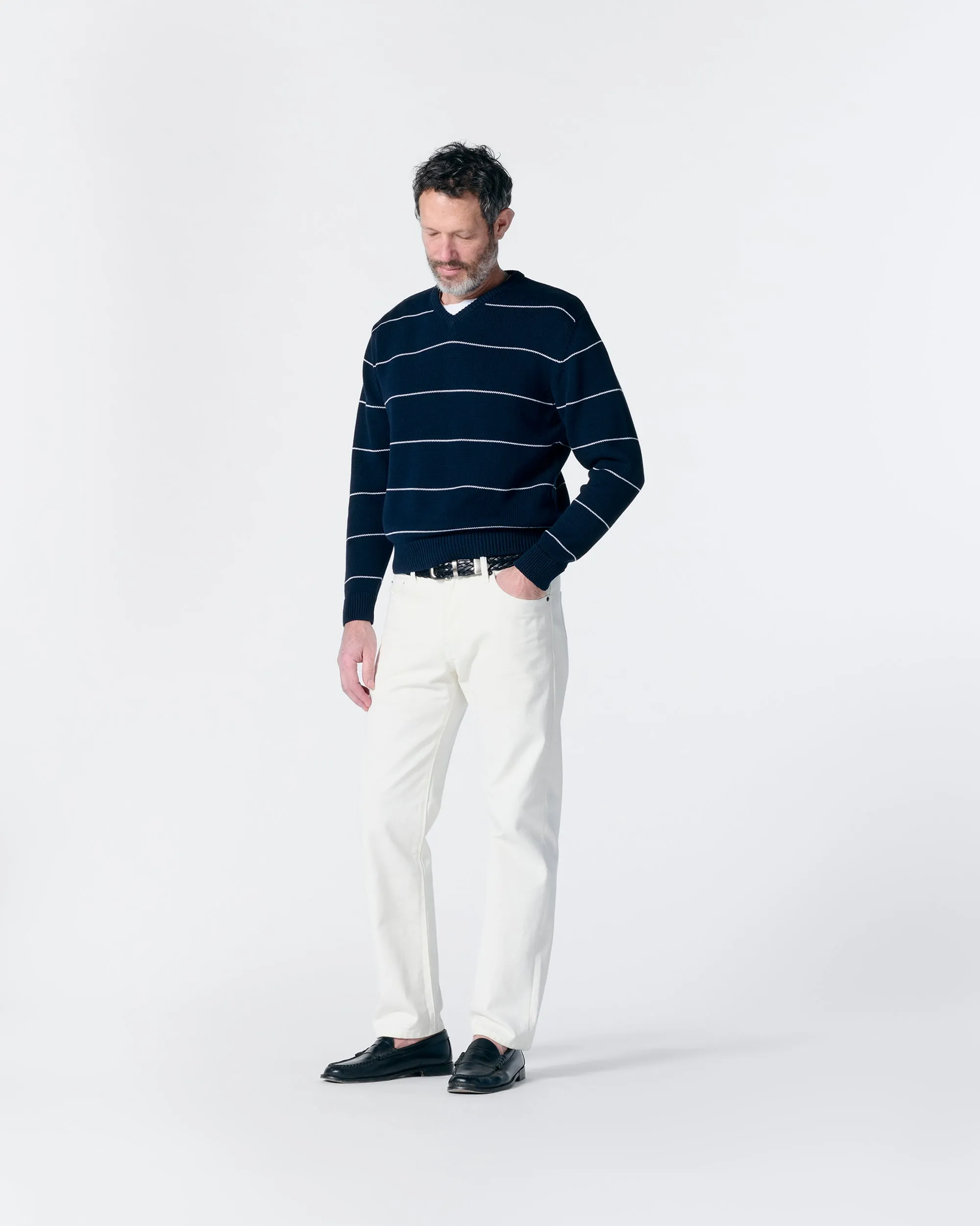 Striped V-Neck Sweater sold by Noah NYC product image thumbnail 3