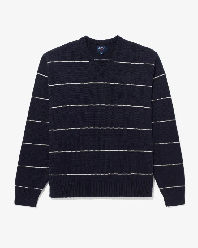 Striped V-Neck Sweater sold by Noah NYC