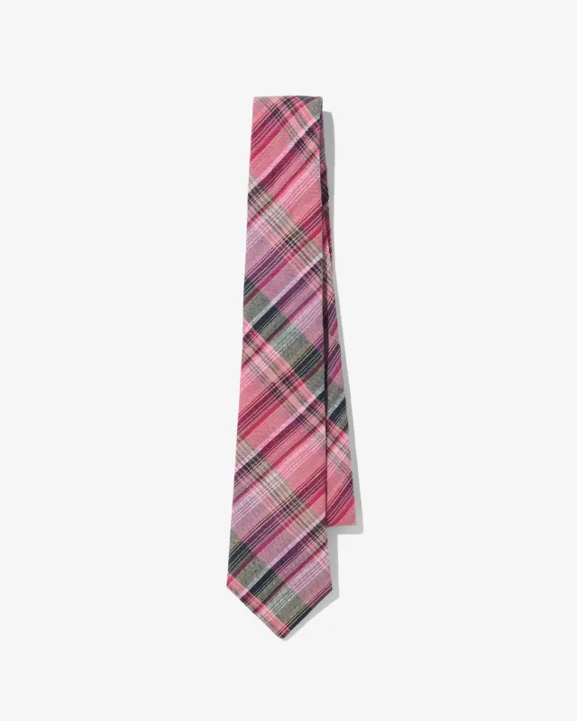 Linen Madras Necktie made by Noah NYC