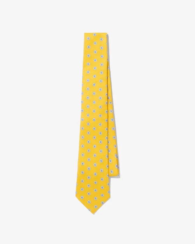 Linen Flower Print Necktie made by Noah NYC