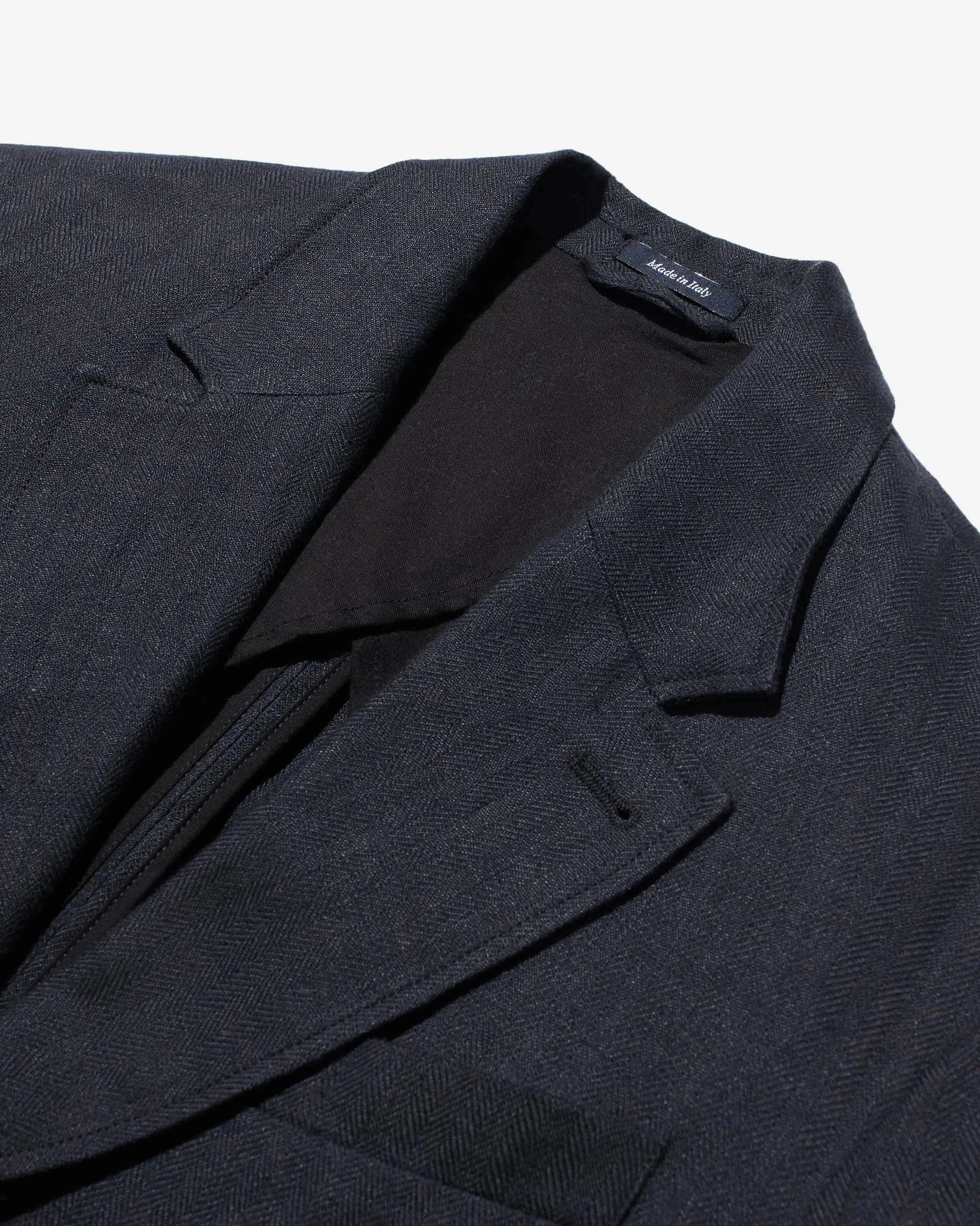 Herringbone Linen Sack Jacket sold by Noah NYC product image thumbnail 2