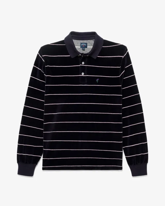 Velour Long Sleeve Polo sold by Noah NYC