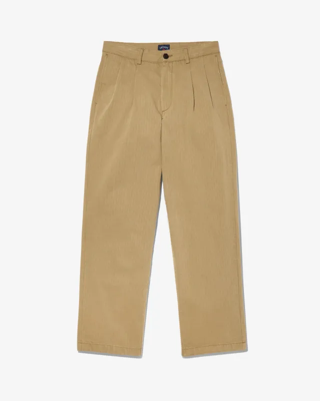 Double-Pleat Herringbone Pant made by Noah NYC