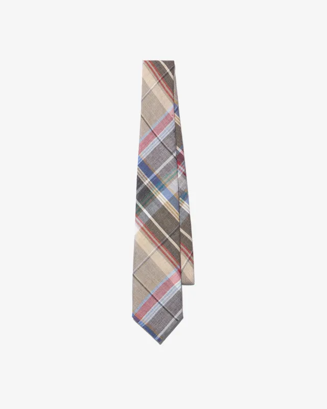 Linen Plaid Tie made by Noah NYC