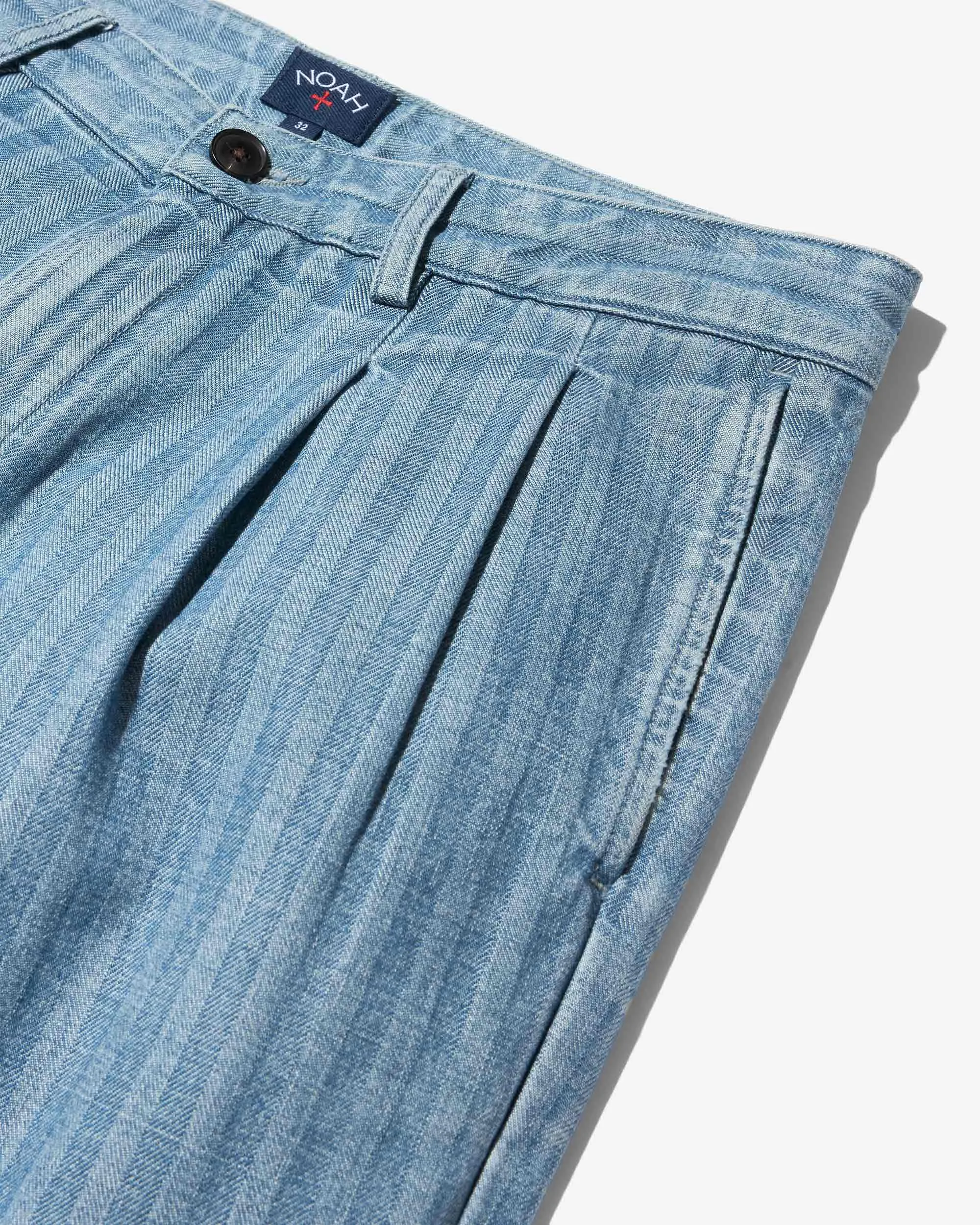 Double-Pleat Herringbone Denim Pant sold by Noah NYC product image thumbnail 4