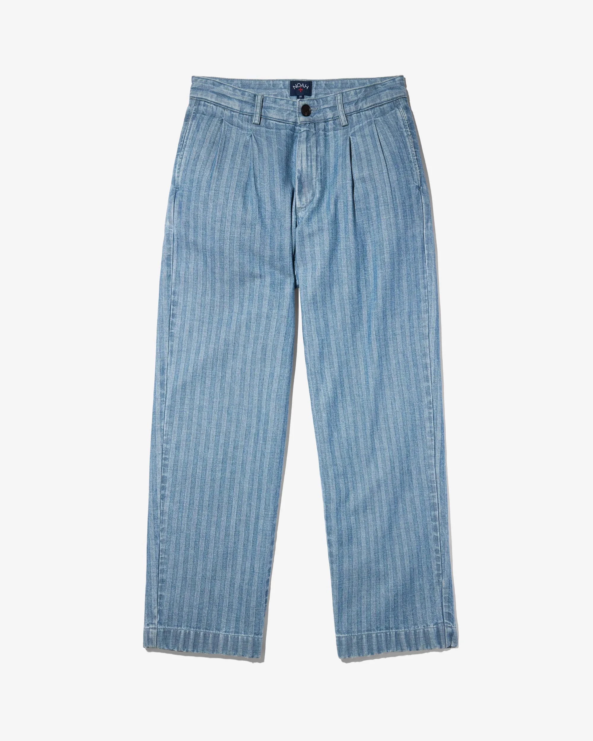 Double-Pleat Herringbone Denim Pant sold by Noah NYC