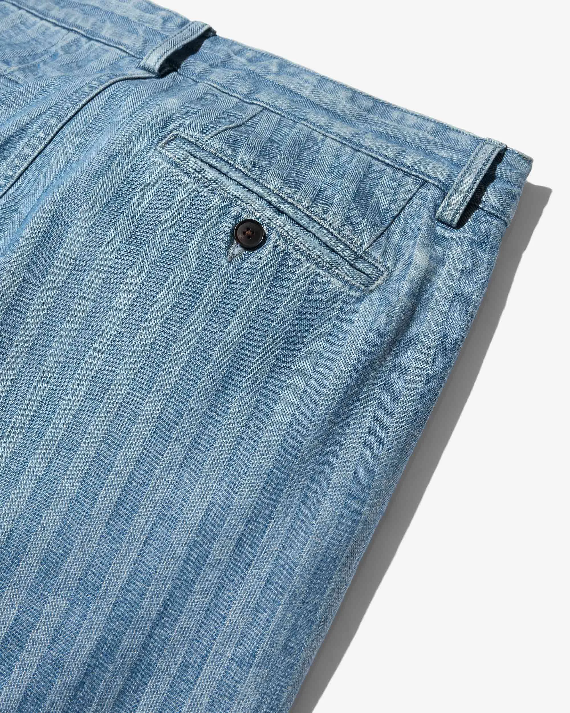 Double-Pleat Herringbone Denim Pant sold by Noah NYC product image thumbnail 3
