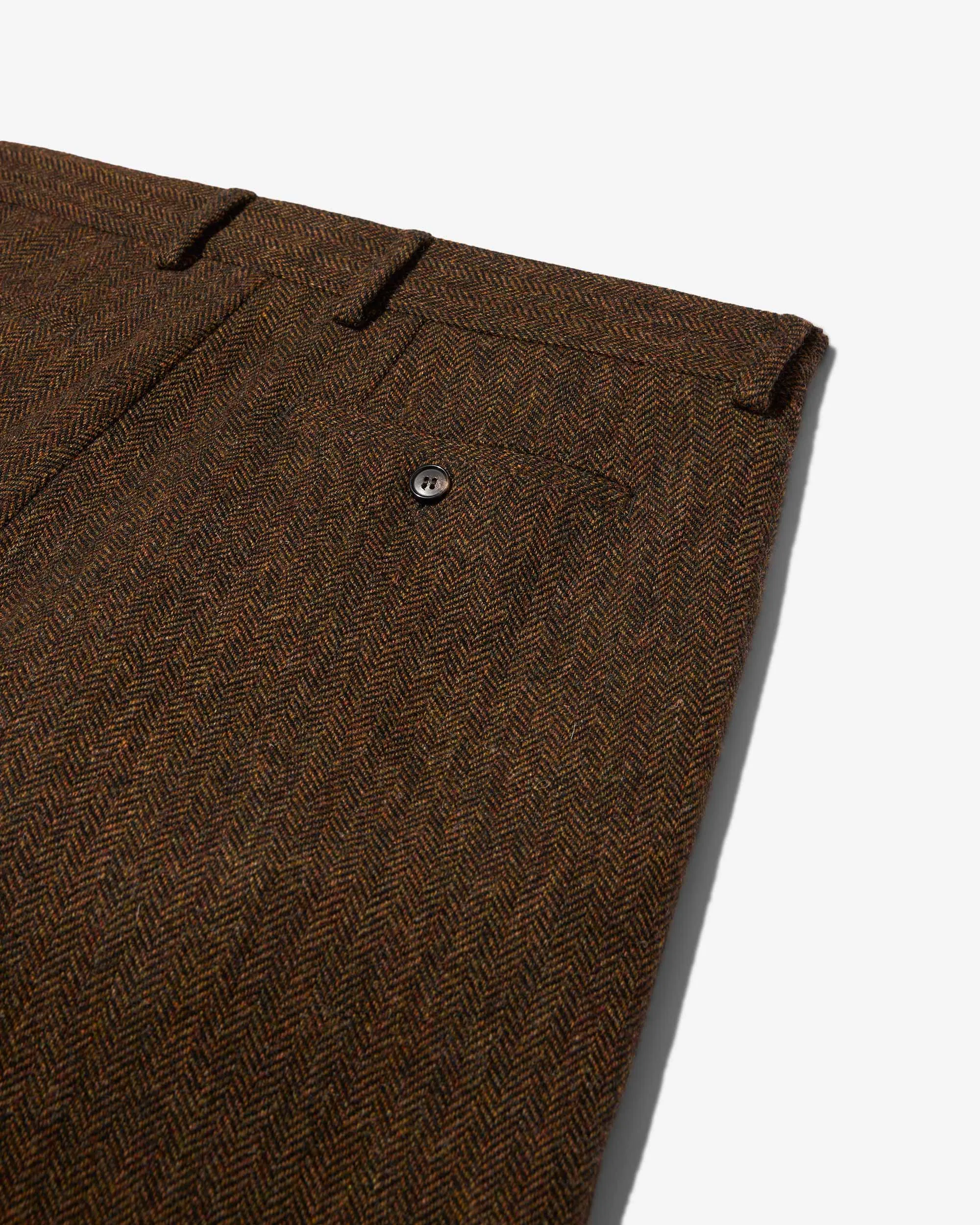 Double-Pleat Wool Herringbone Trousers sold by Noah NYC product image thumbnail 4
