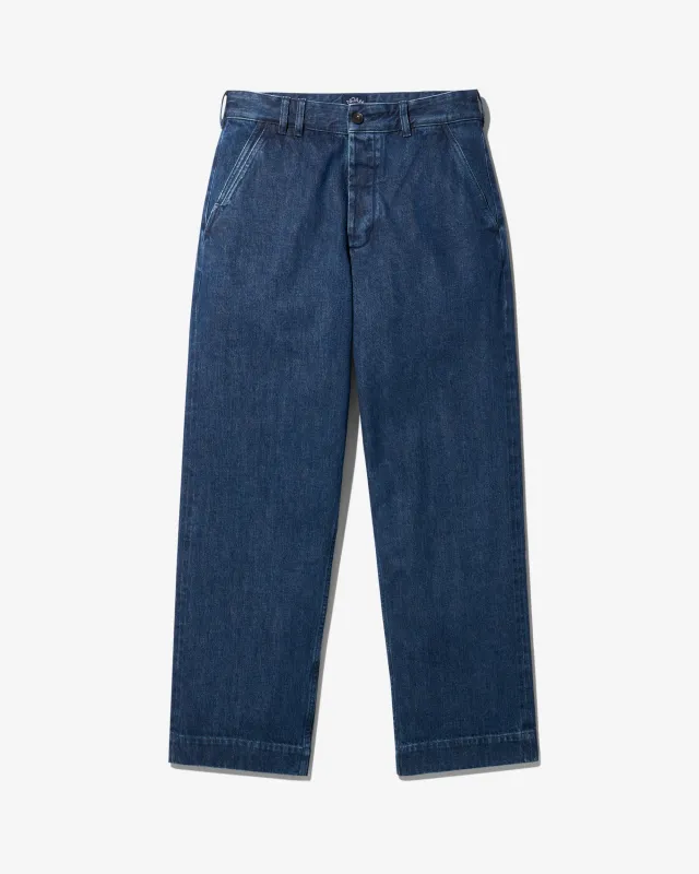 Buckle-Back Denim Pant made by Noah NYC