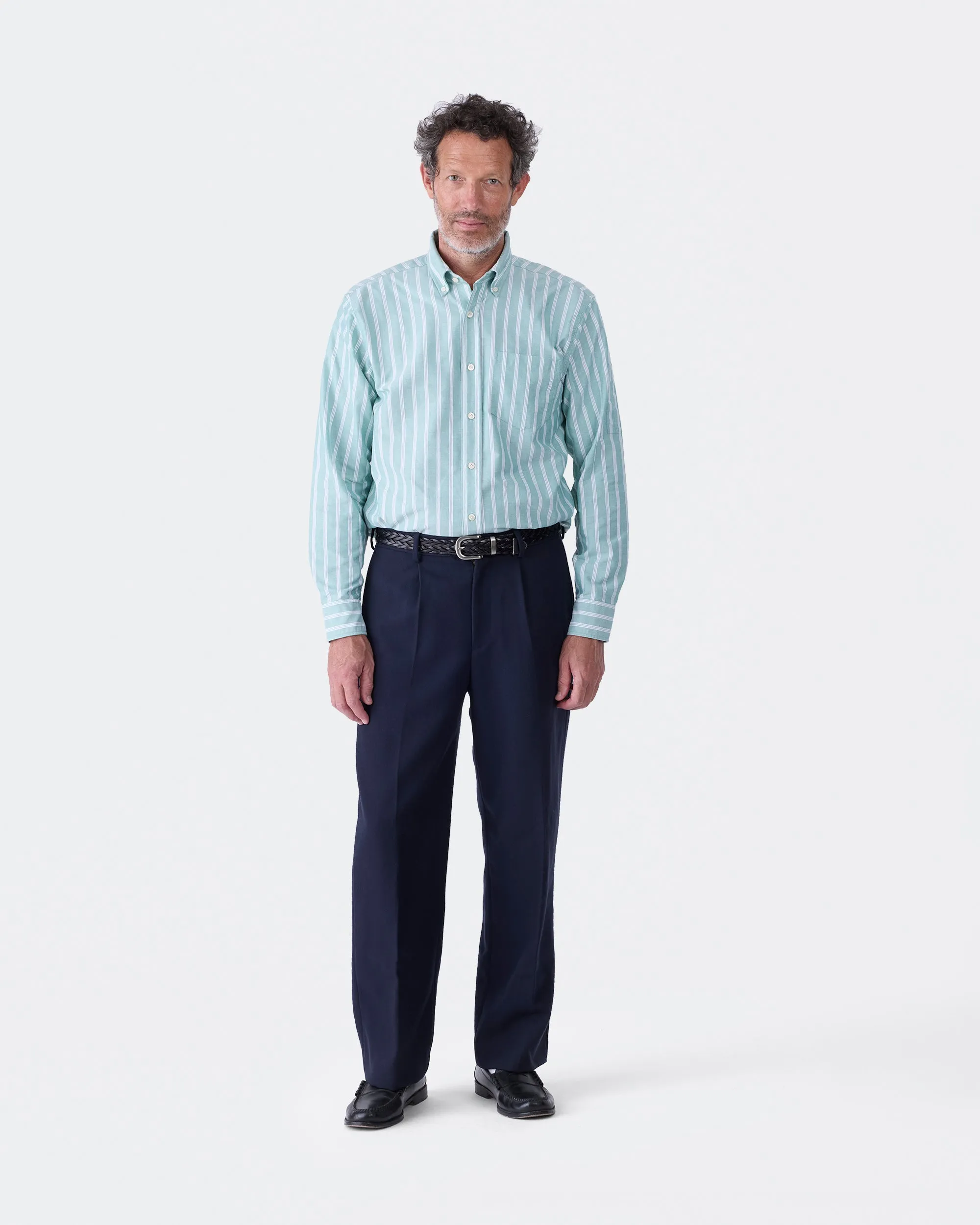Barathea Wool Pleated Trouser sold by Noah NYC product image thumbnail 5