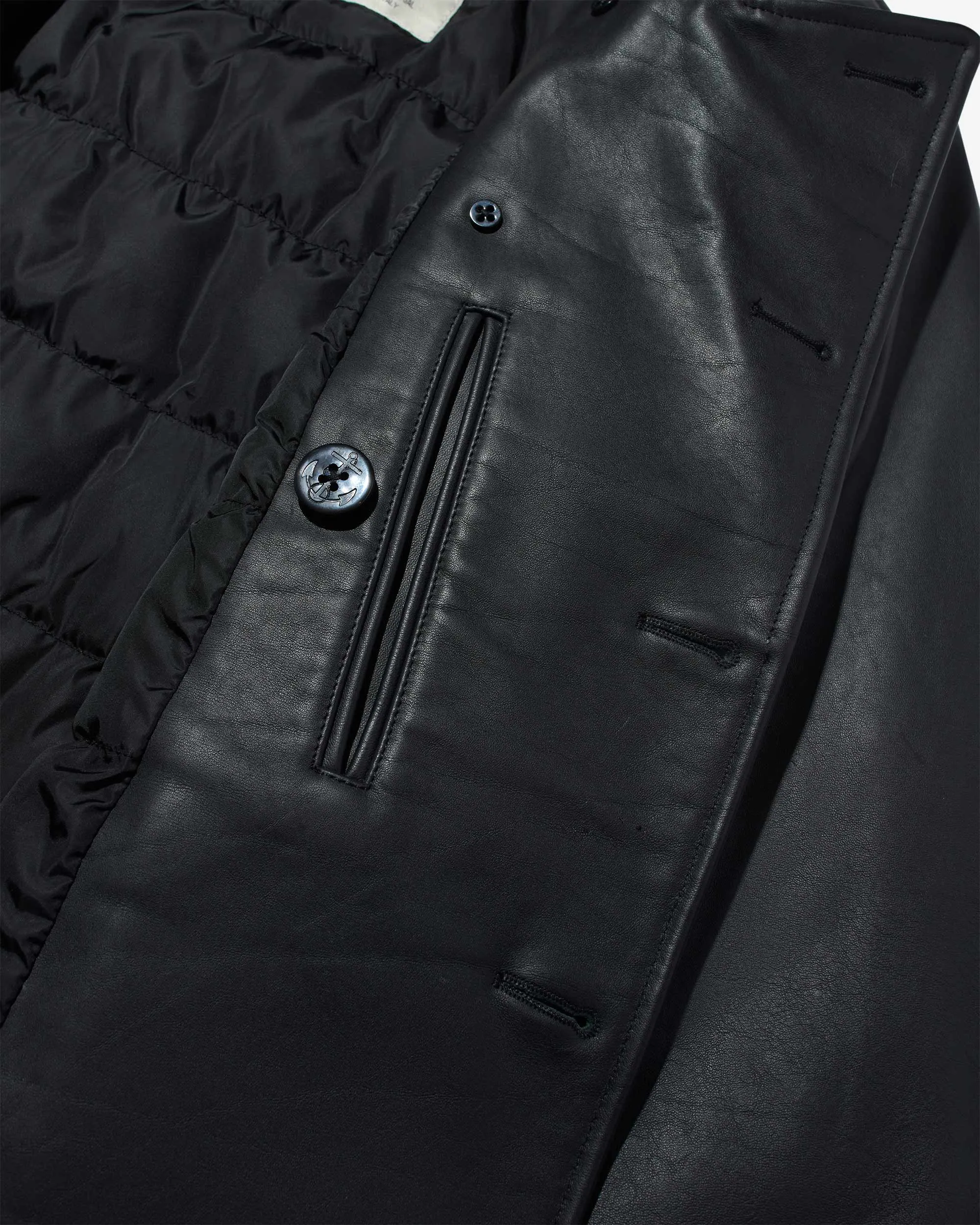 Insulated Leather Peacoat sold by Noah NYC product image thumbnail 5