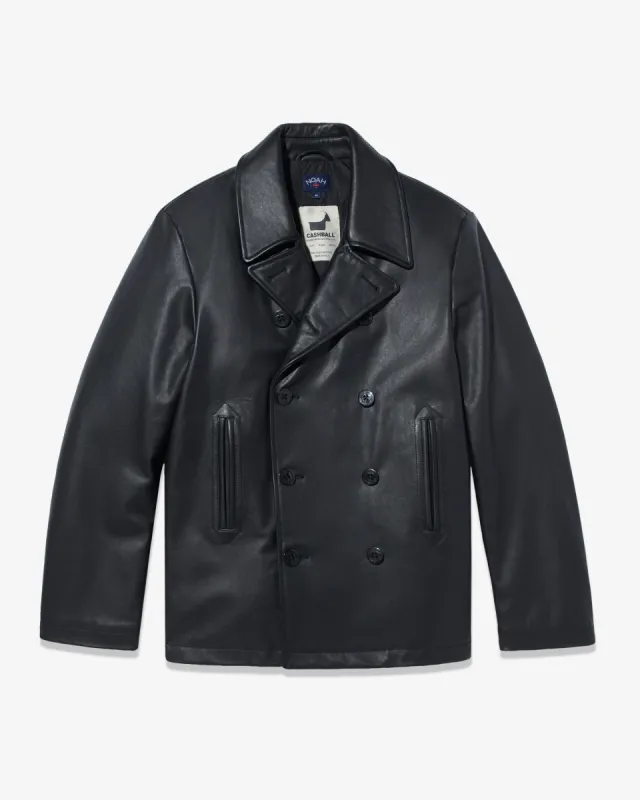Insulated Leather Peacoat sold by Noah NYC