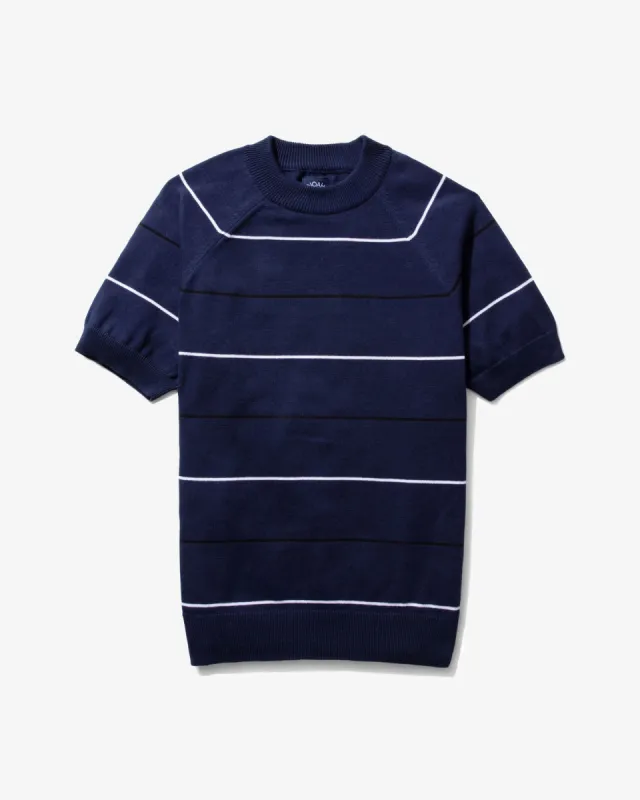 Short-Sleeve Striped Sweater made by Noah NYC