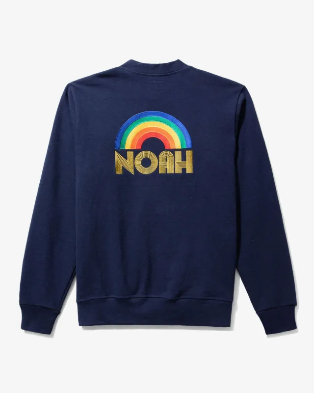 Rainbow Rugby Cardigan made by Noah NYC