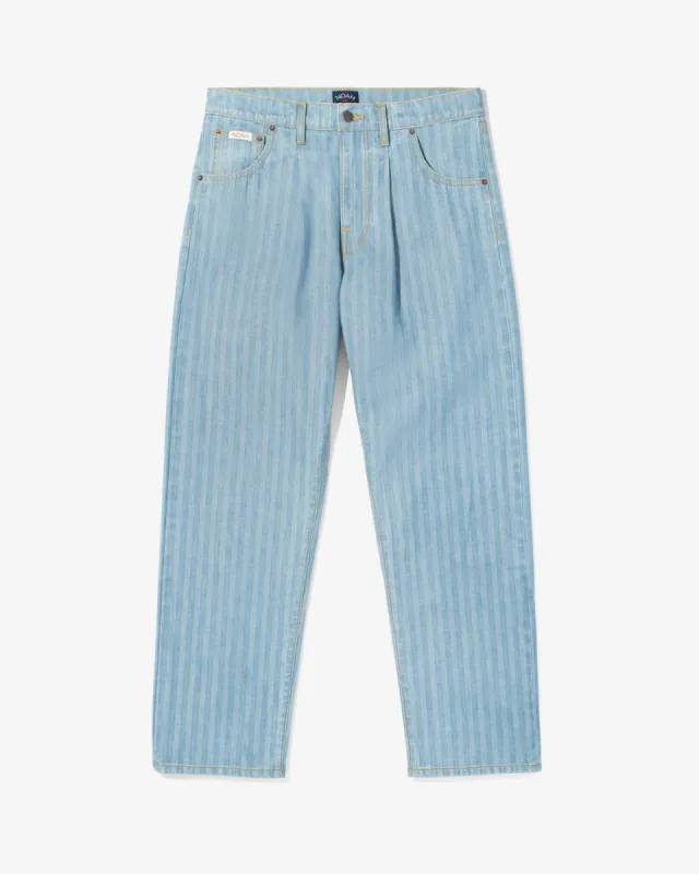 Pleated Herringbone Jeans made by Noah NYC