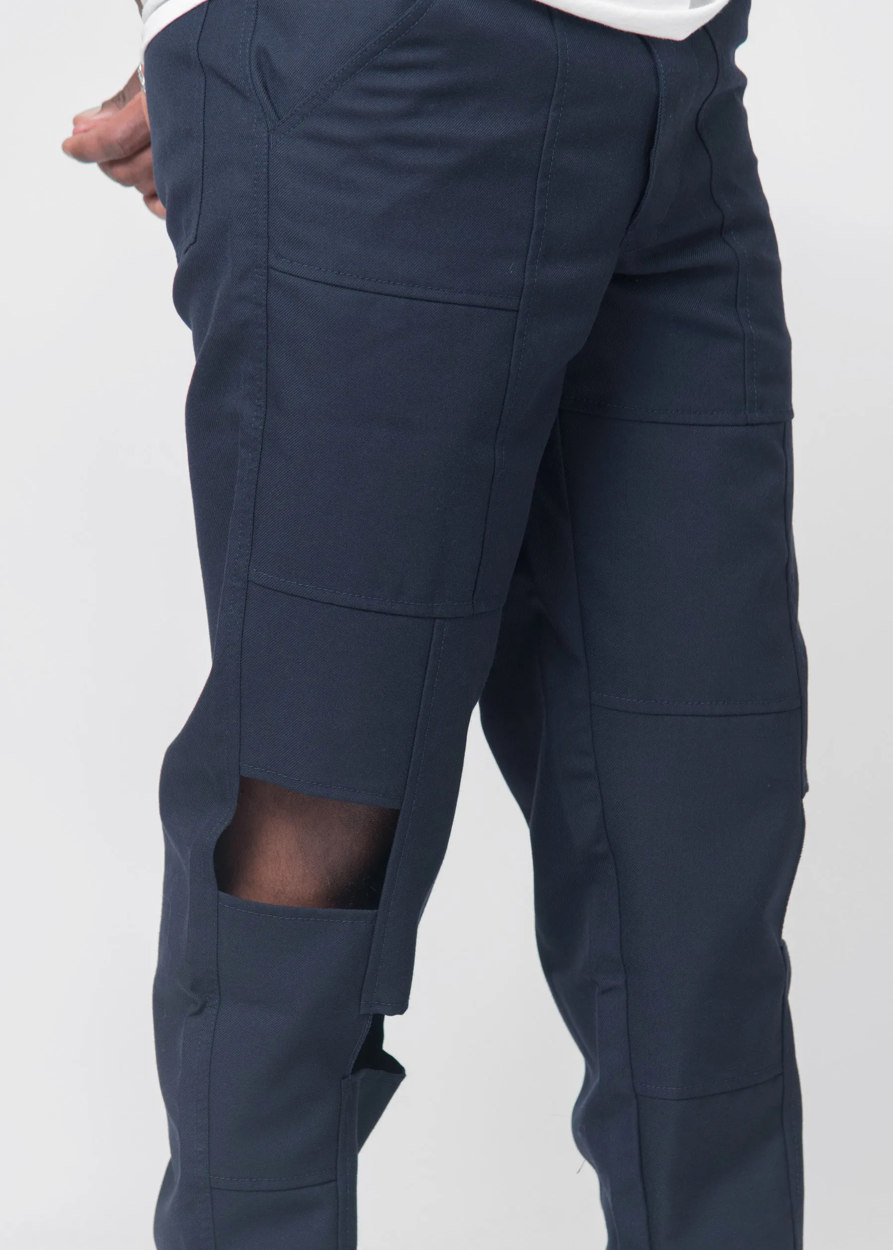 Wool Cut Out Pant Navy FL-P015-W23 sold by Nomad product image thumbnail 2