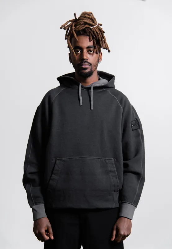 Wool Cotton Felpa Hoodie Black 60110 sold by Nomad