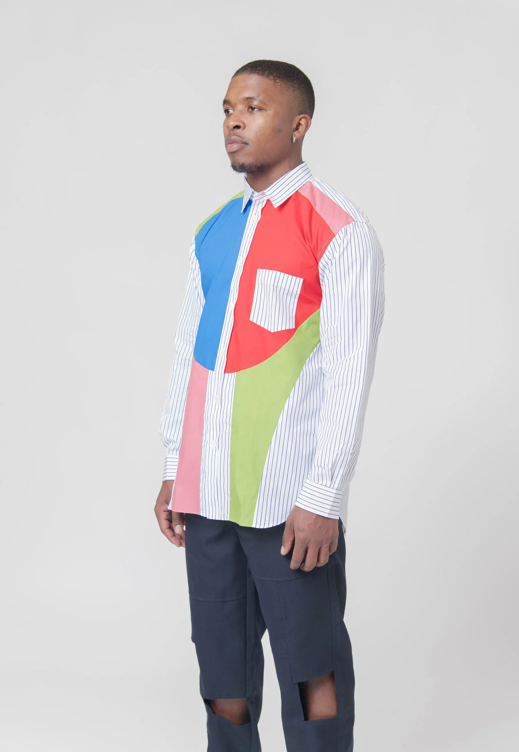 Colour Block Striped Shirt FL-B031-W23 sold by Nomad product image thumbnail 3