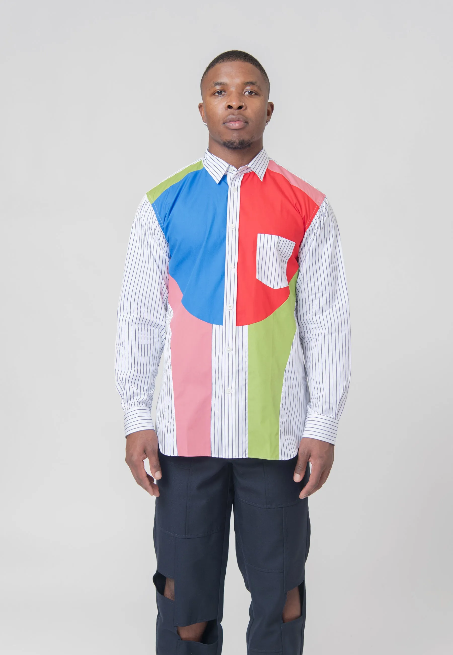 Colour Block Striped Shirt FL-B031-W23 sold by Nomad