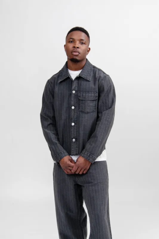 Cut Rebirth Jacket Washed Grey Torino Stripe M2245RT sold by Nomad