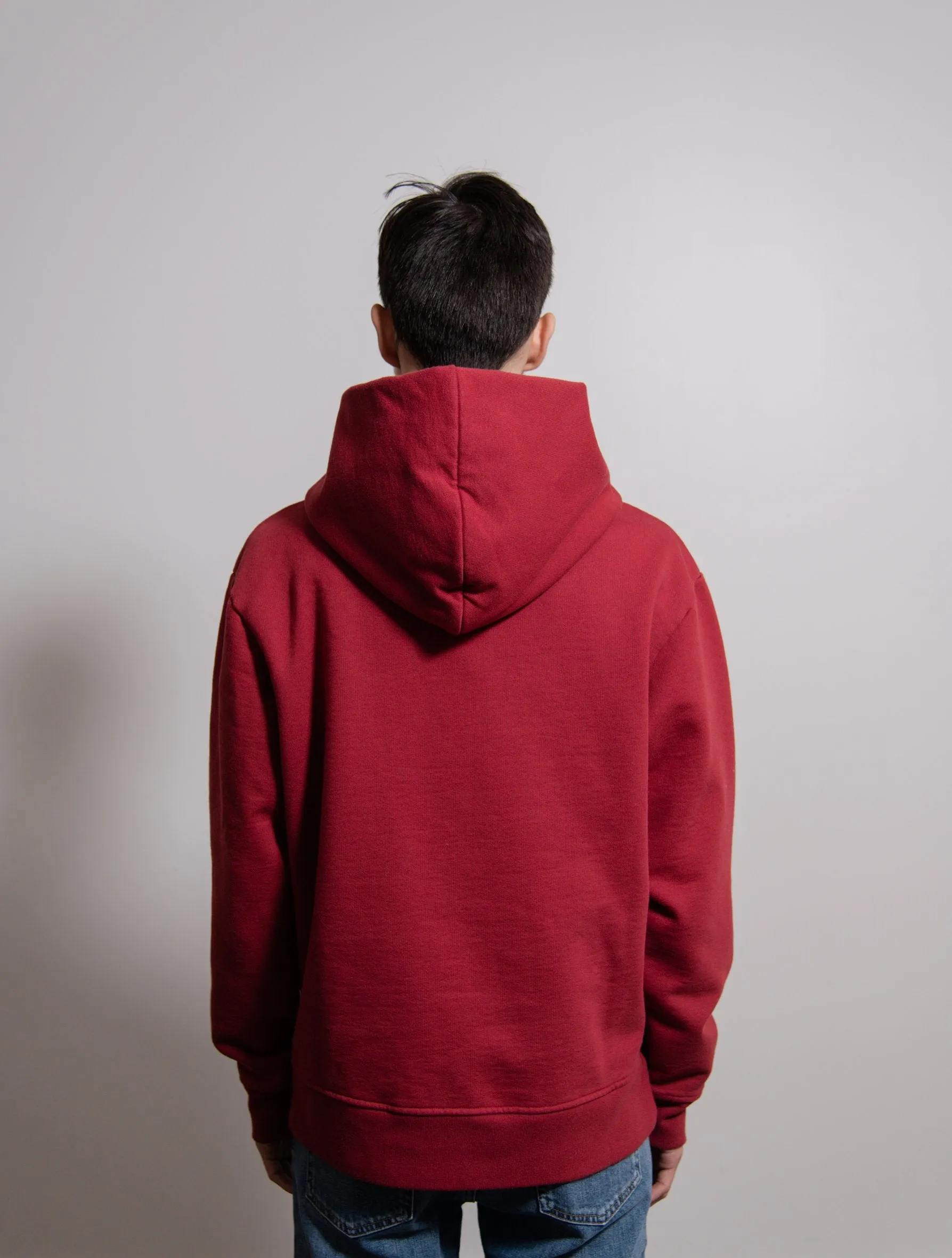 Heavyweight Brushed Cotton Hoodie Burgundy SWEA000092 sold by Nomad product image thumbnail 4
