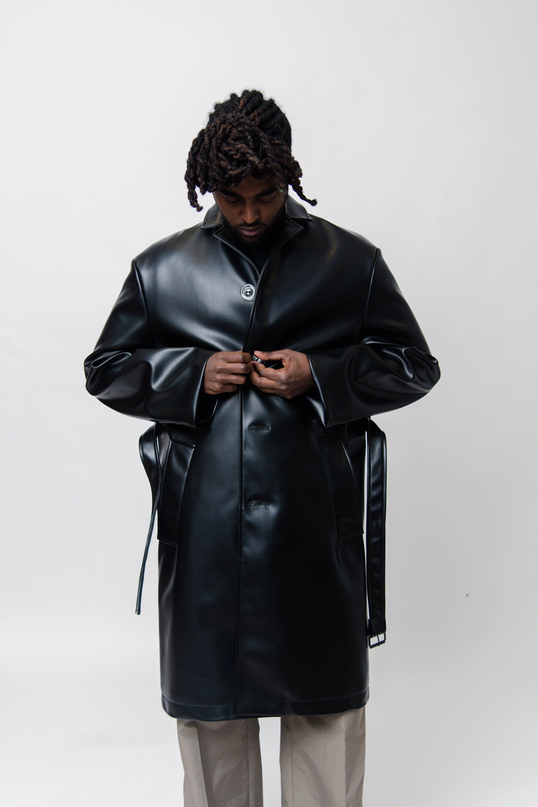 Belted Coat Black OUTW000892 sold by Nomad product image thumbnail 4