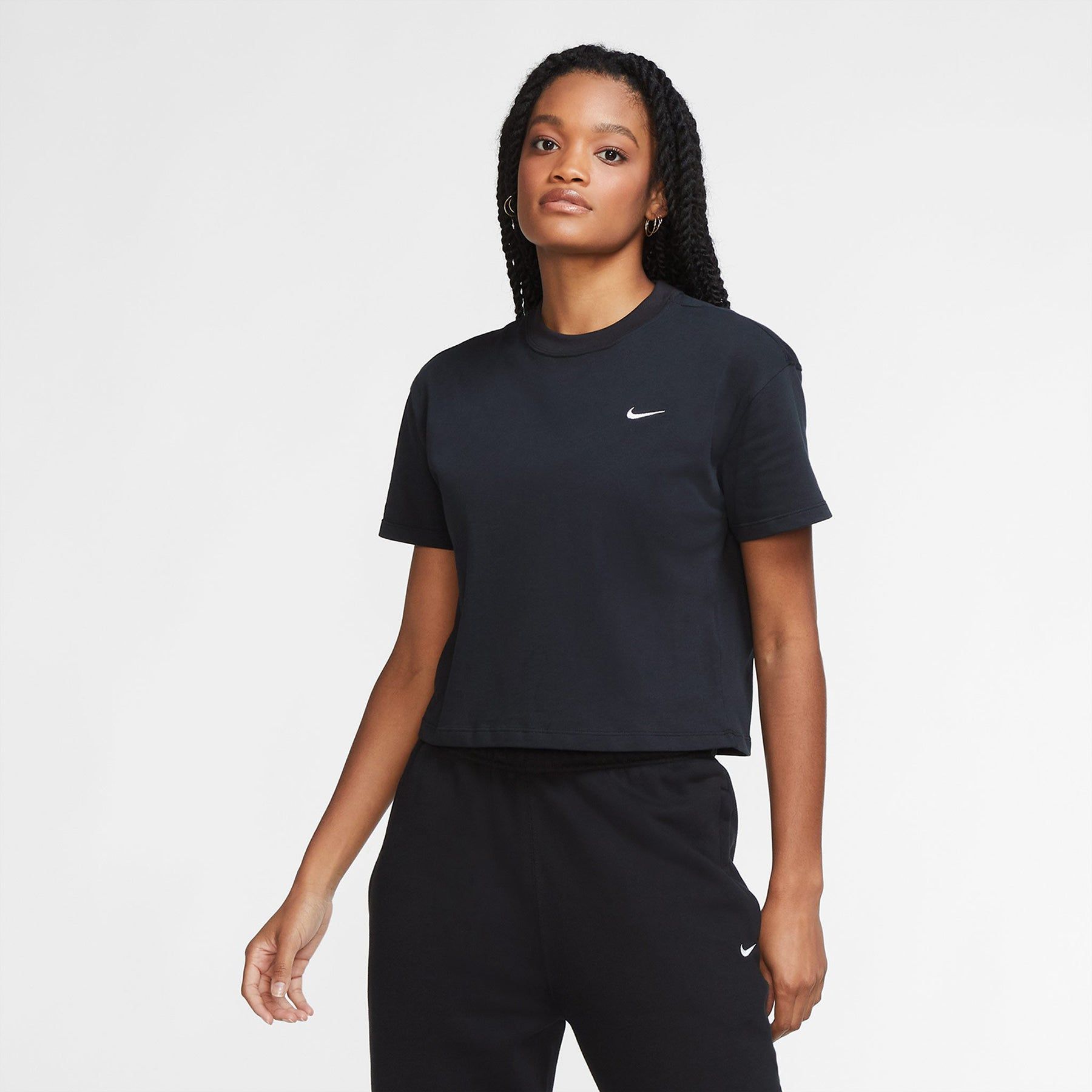 Women's NikeLab Solo Swoosh Tee Black/White CV0560-010 sold by Nomad