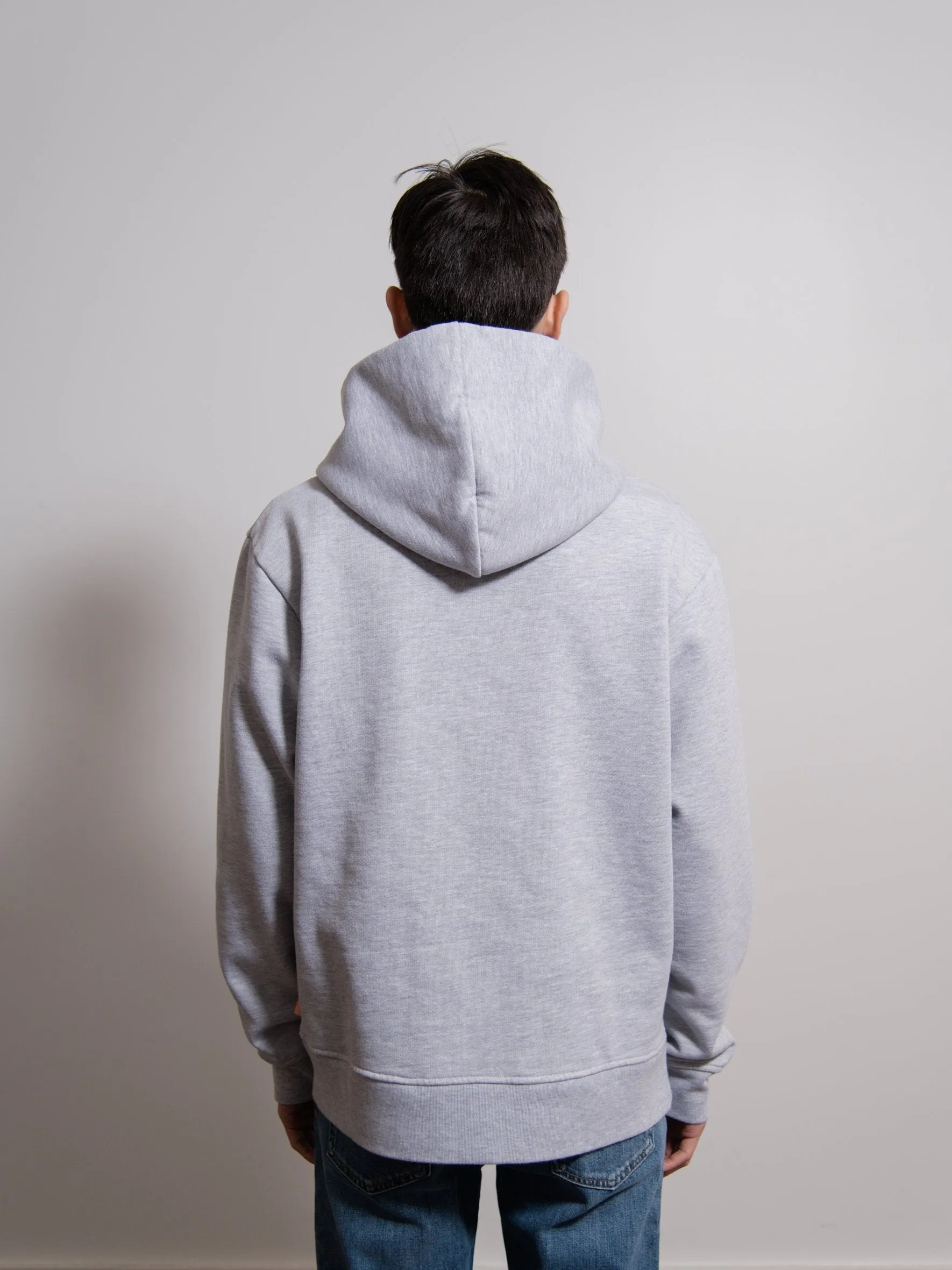 Heavyweight Brushed Cotton Hoodie Grey Melange SWEA000092 sold by Nomad product image thumbnail 4