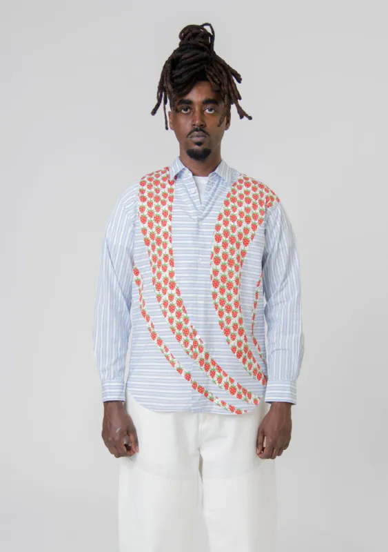 Strawberry Print Striped Shirt Multicolour FK-B001 made by Comme des Garcons