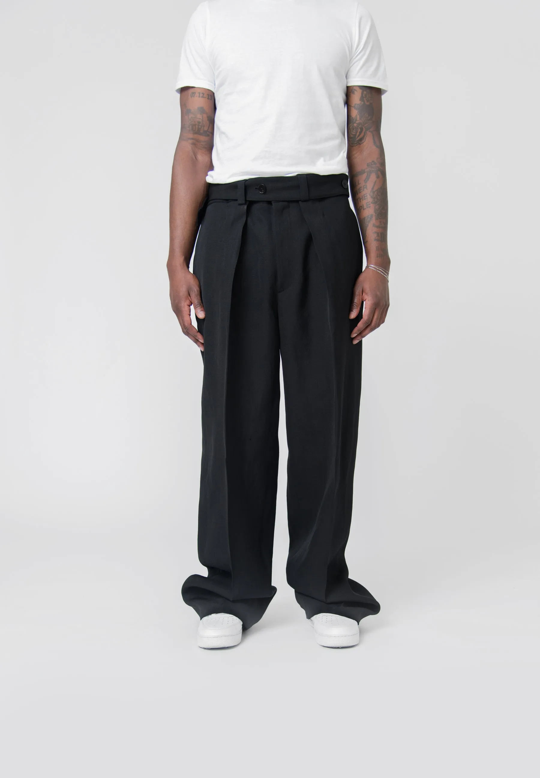 Belted Viscose Silk Trouser Black J22KA0104 sold by Nomad product image thumbnail 3