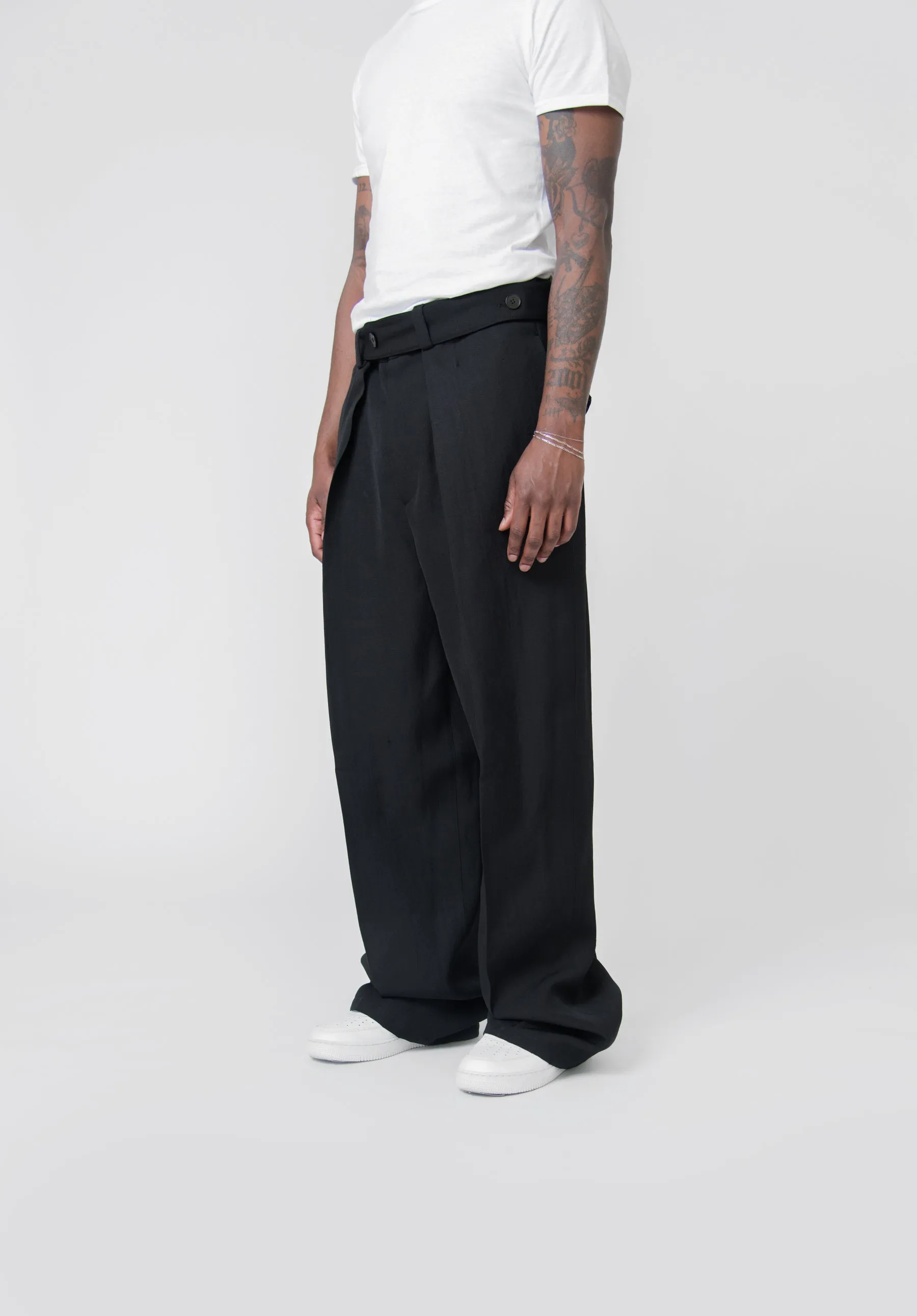 Belted Viscose Silk Trouser Black J22KA0104 sold by Nomad product image thumbnail 4