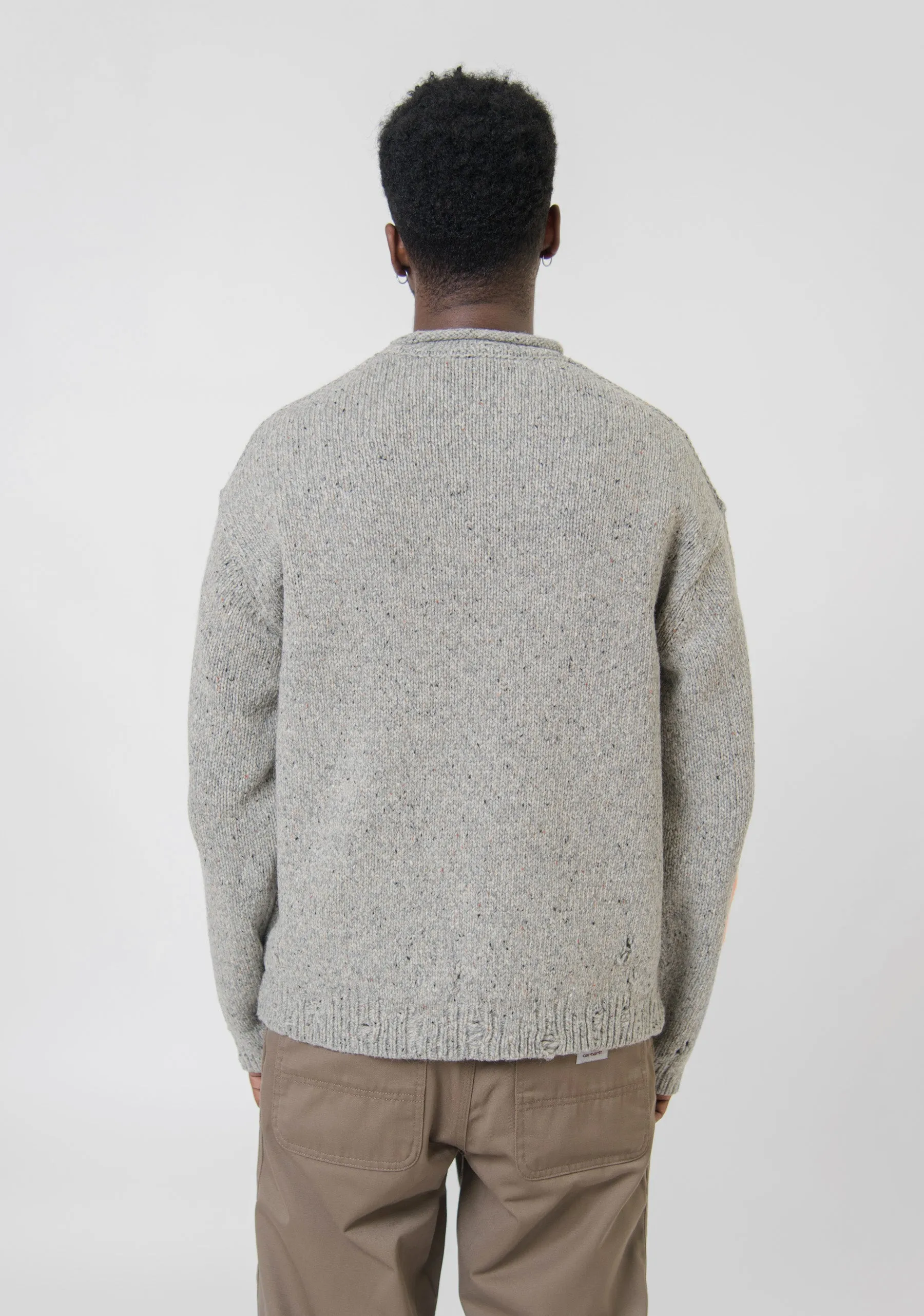 Daisy Jacquard Knit Sweater Grey Melange KNIT000411 sold by Nomad product image thumbnail 4