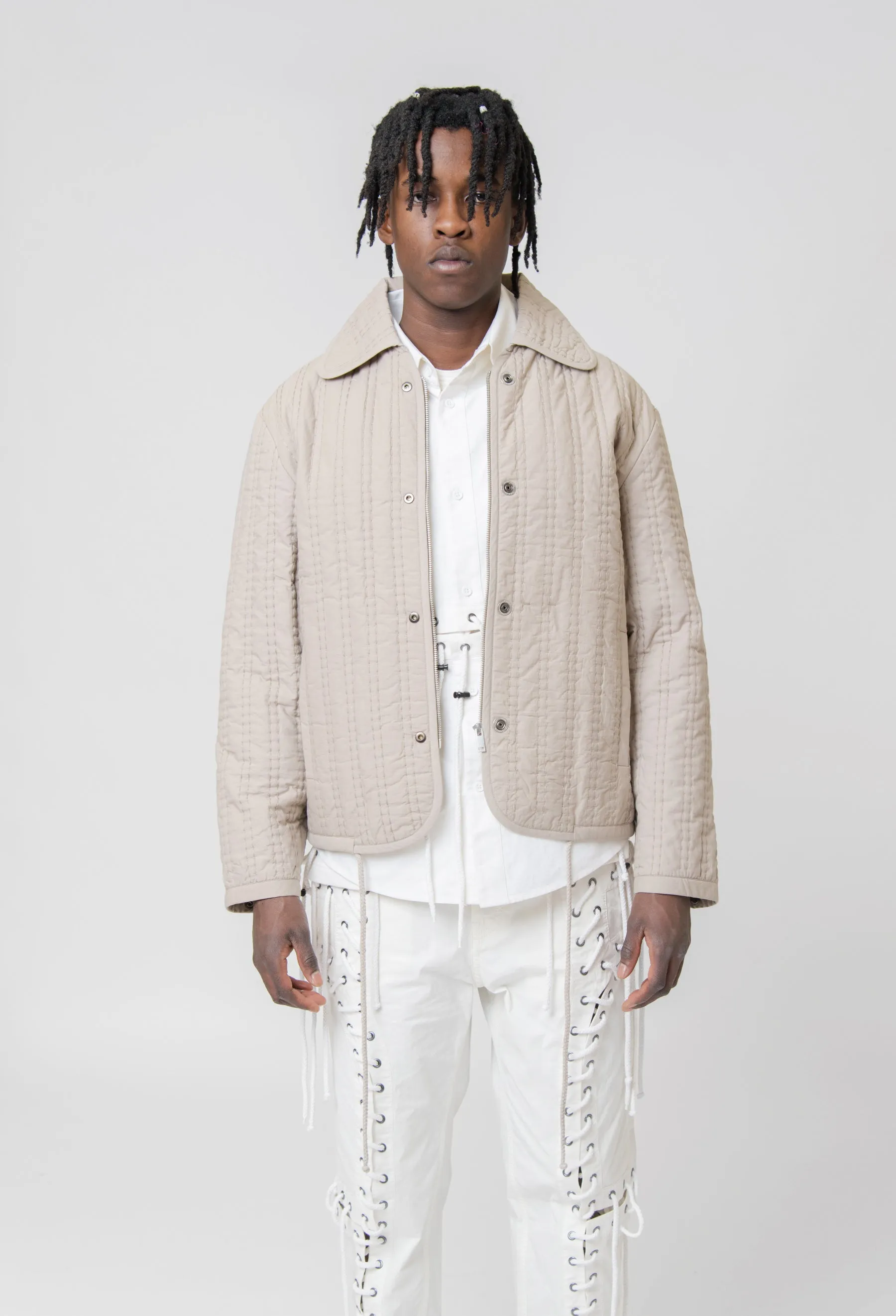 Quilted Embroidery Jacket Beige CGSS24CWOJKT66 sold by Nomad product image thumbnail 5