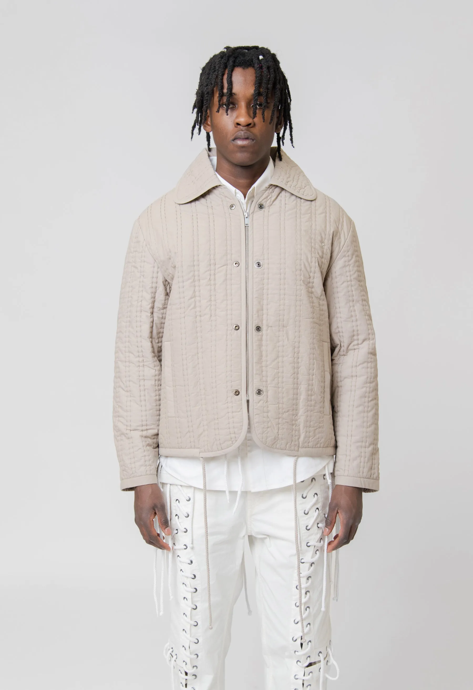 Quilted Embroidery Jacket Beige CGSS24CWOJKT66 sold by Nomad