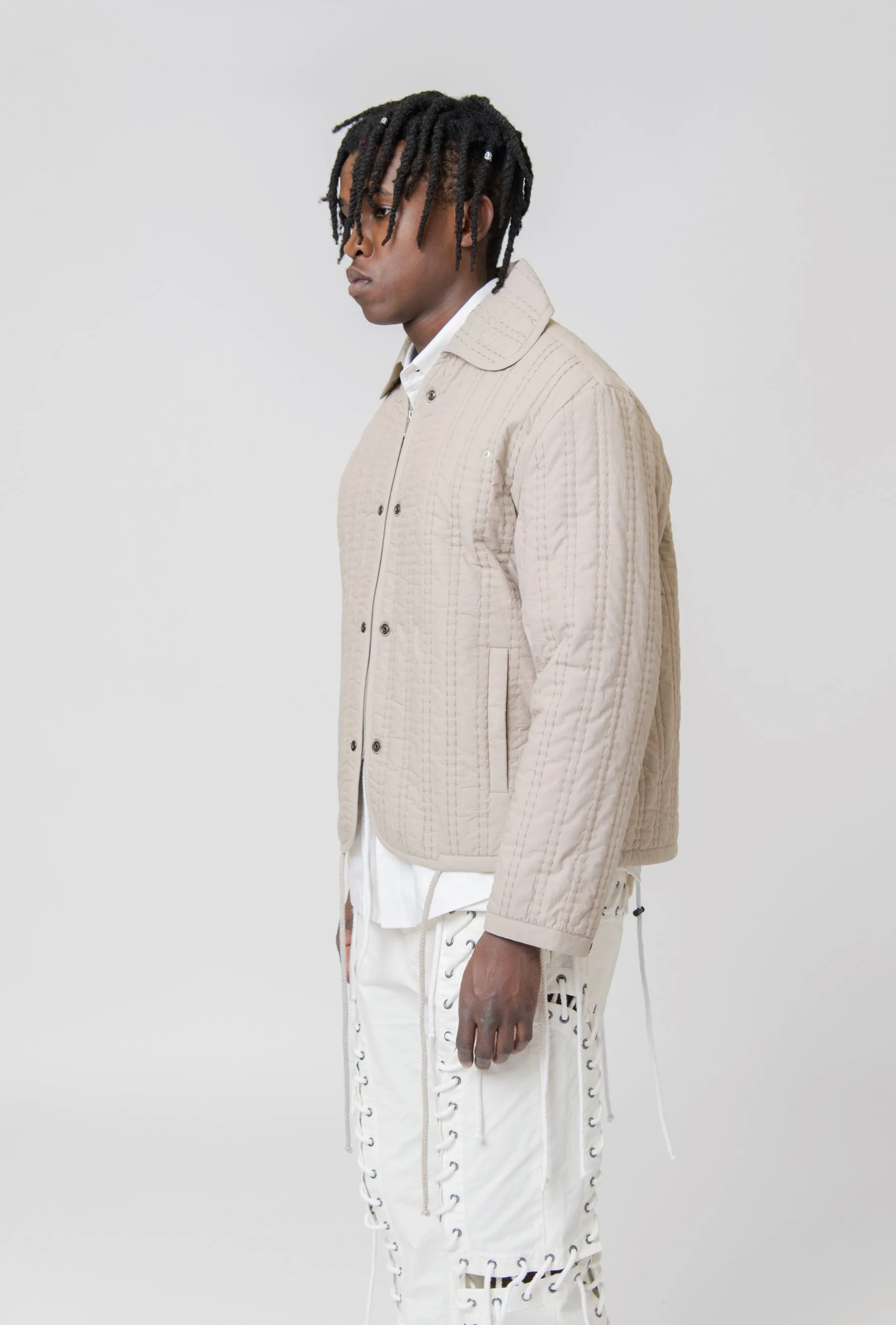 Quilted Embroidery Jacket Beige CGSS24CWOJKT66 sold by Nomad product image thumbnail 3