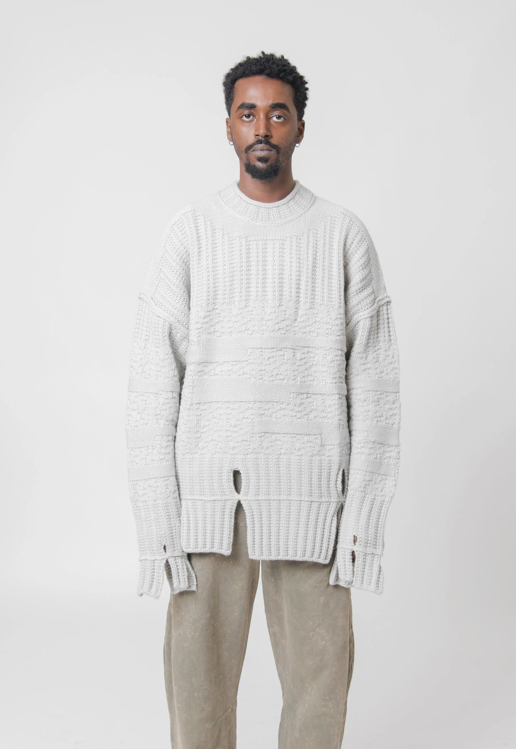 Textured Knit Mockneck Sweater Bone ACWMK150 sold by Nomad