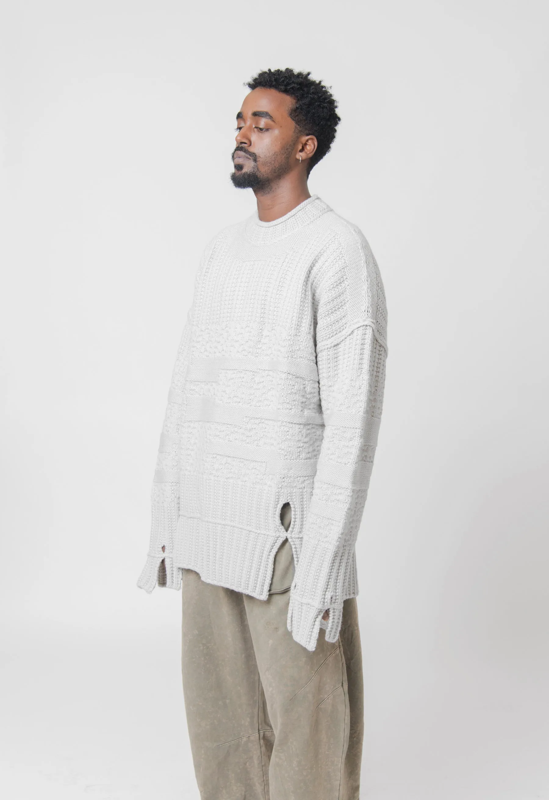 Textured Knit Mockneck Sweater Bone ACWMK150 sold by Nomad product image thumbnail 4