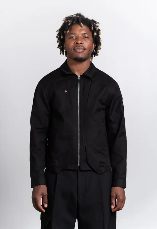 Textured Cotton Overshirt Black 10409 sold by Nomad