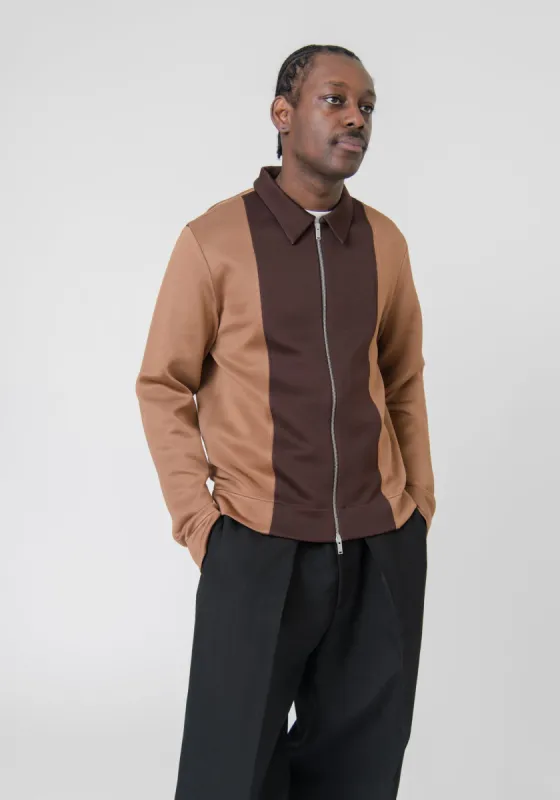 Double Faced Zip Shirt Cherry Wood J22DL0115 made by Jil Sander