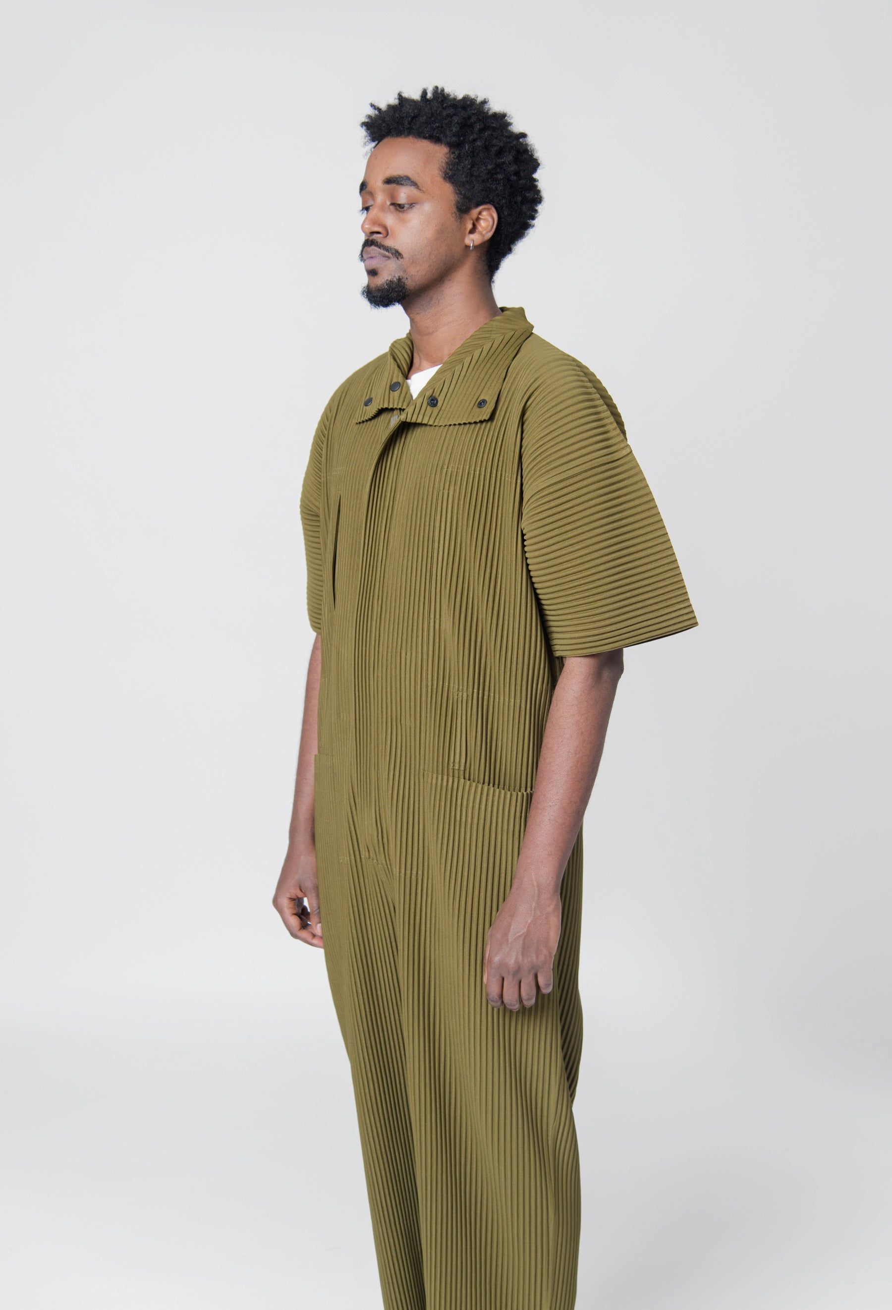Pleats Bottoms Jumpsuit Olive Khaki JI136-69 sold by Nomad product image thumbnail 4