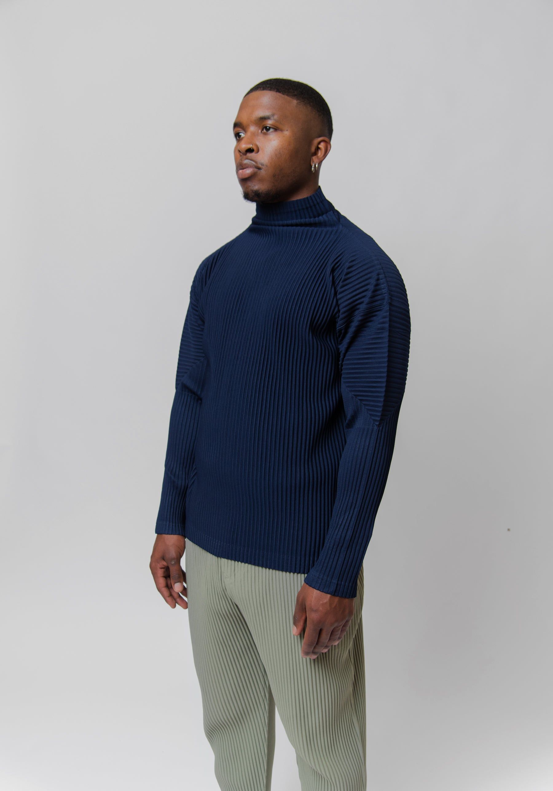 MC December Pleated High Neck Sweater Nocturne Navy JK128-77 sold by Nomad product image thumbnail 5