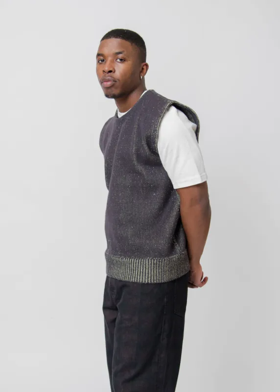Aimless Compact Knit Vest Herren Grey made by GR10K