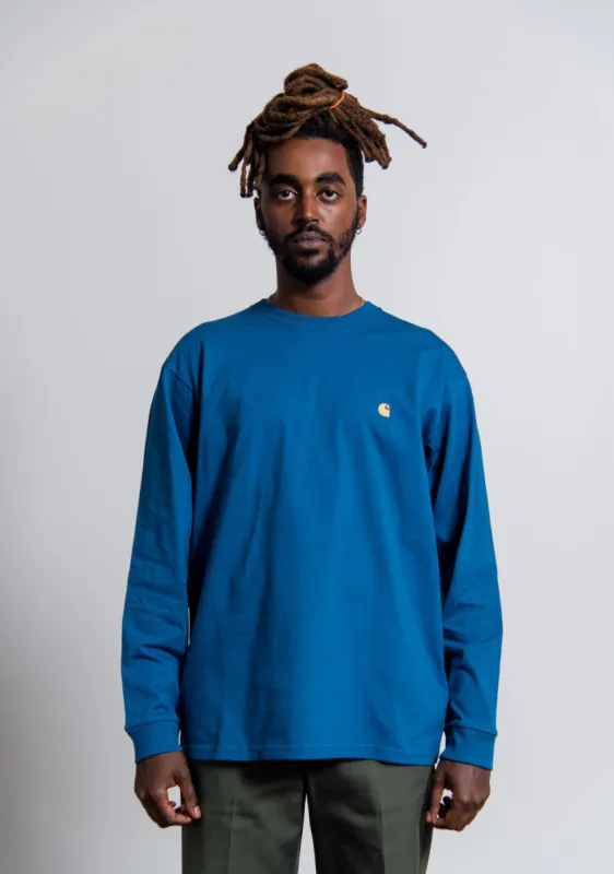 Long Sleeve Chase Tee Skydive/Gold sold by Nomad